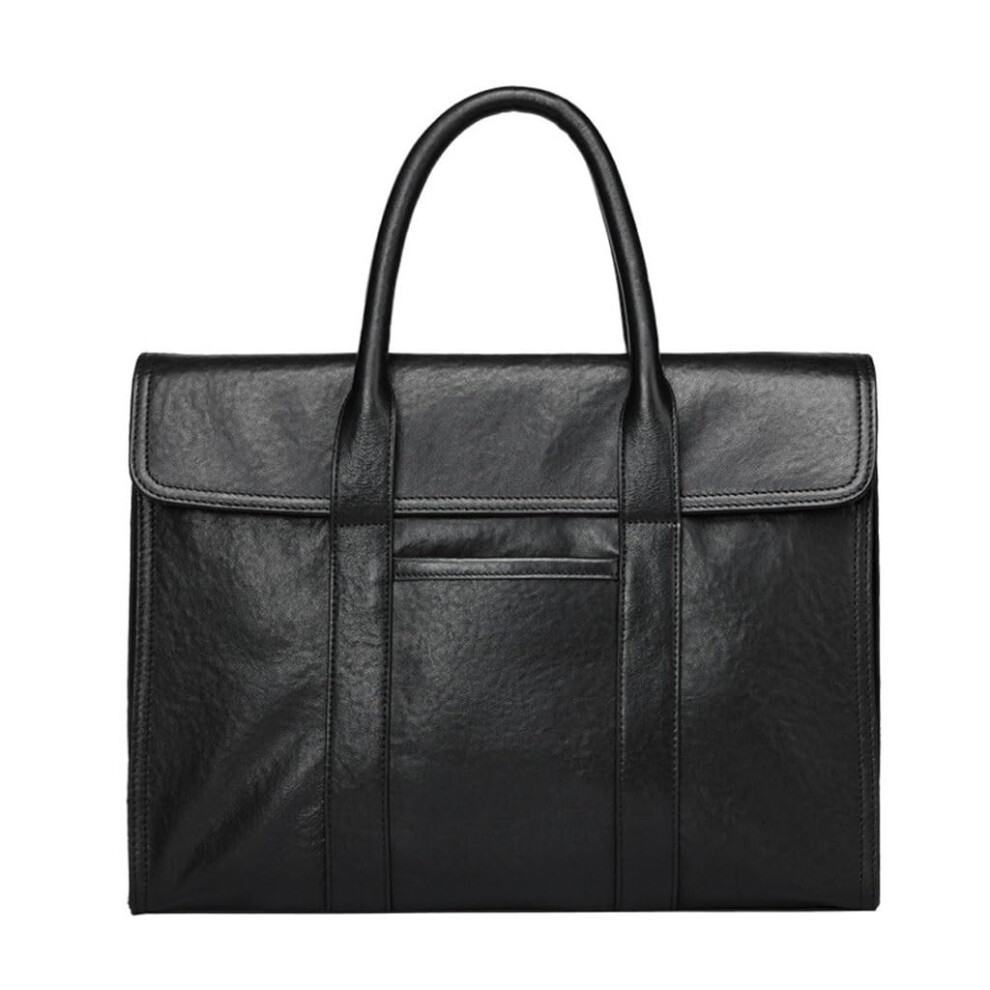 Leather Briefcase Laptop Bag, Large Capacity Cowhide Office Bag, Durable Men's Business Computer Case 9347817097986