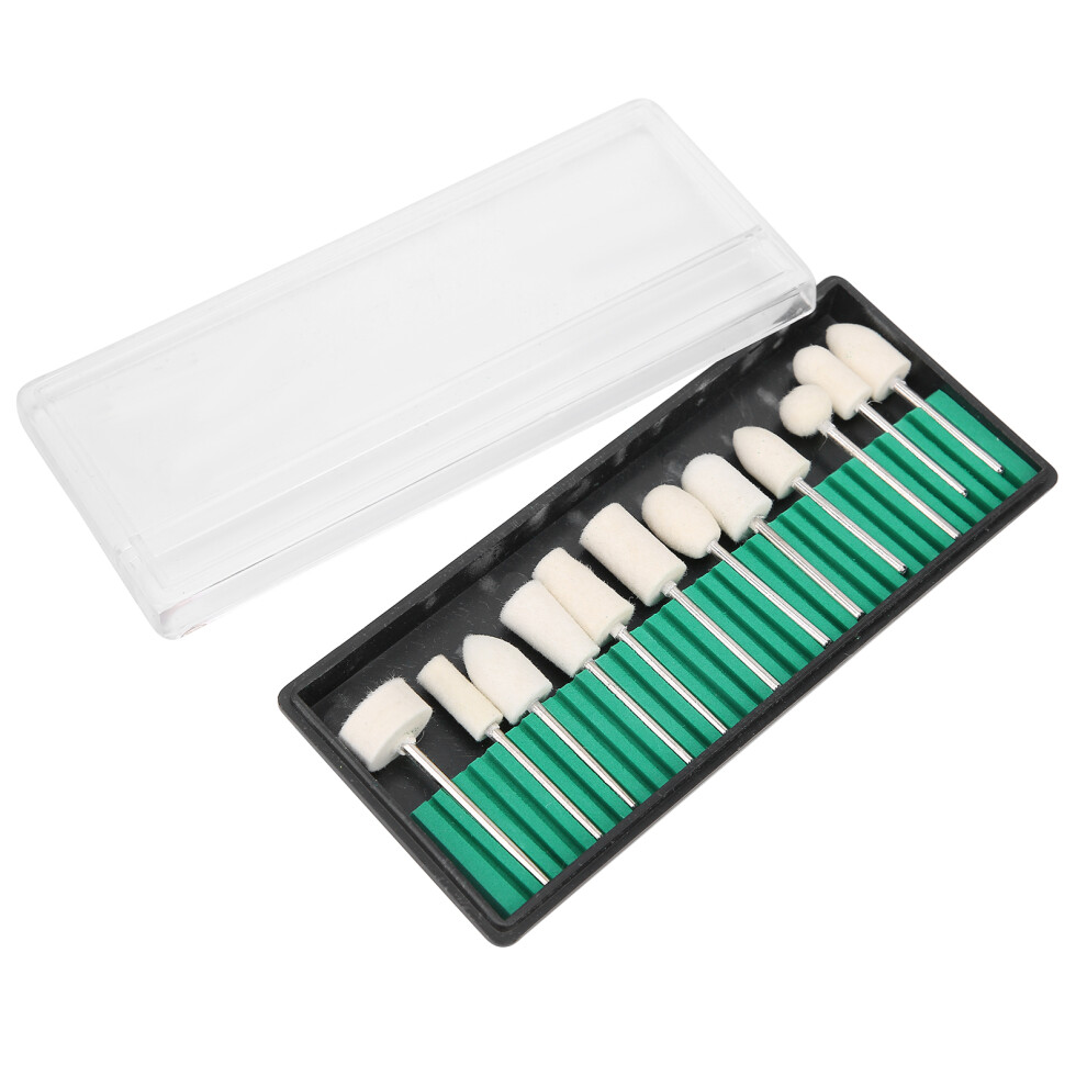 12pcs Wool Felt Nail Grinding & Polishing Head Set for Nail Art