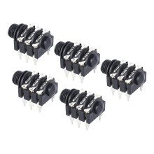 5 Stück 6,35 mm Stereo-Klinkenbuchse Mikrofonstecker Ersatz Kunststoff