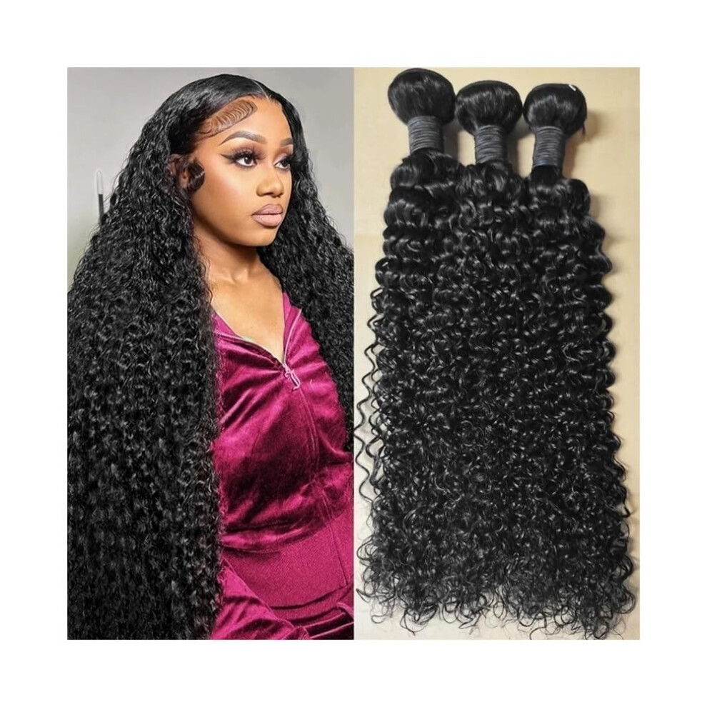 Unisex Wigs For Women 1/3/4 Piece Curly Human Hair Bundles 1232 Inch Brazilian Remy Hair Extensions