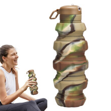 Foldable Water Bottle 500ml Lightweight Reusable Cup For Travel Sports Gym Straw Cover