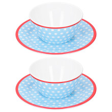 Stylish Tableware Set, Heat Resistant Bowls With Light Blue Dots For Aesthetic Appeal, Versatile Salad Plate For Home Restaurant Hotel Use, Scratch
