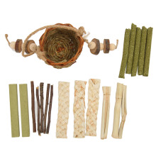 Jouets à mâcher pour petits animaux, jouets à mâcher réconfortants en tissu tissé, jouets à mâcher naturels pour lapins et autres animaux de