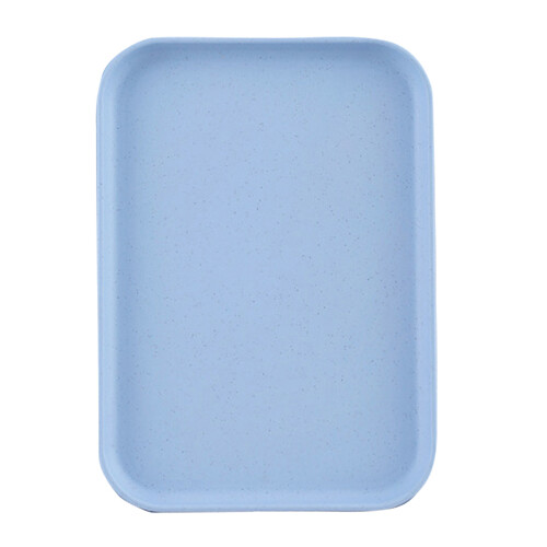Stylish Rectangular Trays, Wheat Straw Material For Lightweight Portability, Versatile Usage For Various Settings, Vibrant Colors Light Blue Large