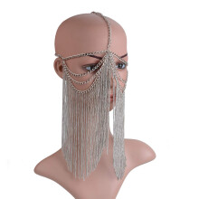Maskenkette aus Legierung 53x7cm Gesichtsschmuck