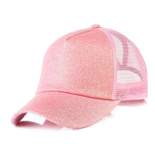 Glitzernde Baseballkappe für Mädchen, Haargummi mit gekreuzten Spitzen, hoher Dutt, lockerer Pferdeschwanz, leicht, strapazierfähig, UV-Schutz,