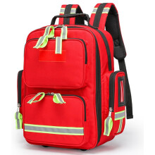 Large Capacity First Aid Backpack with Reflective Strips for Outdoor Emergency Medical Use