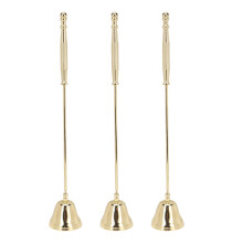Candle Stopper 3Piece Set With Wick Snuffer And BellShaped LongHandle Extinguisher Metal