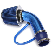 Universal 3 Inch Cold Air Intake Kit Blue with Aluminium Pipe and Filter Boosts Engine Performance