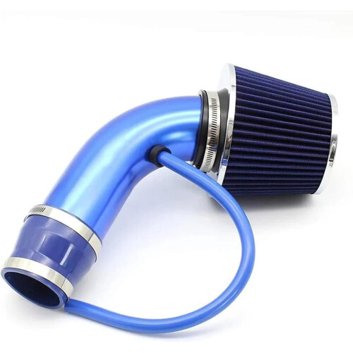 Universal 3 Inch Cold Air Intake Kit Blue with Aluminium Pipe and Filter Boosts Engine Performance 1