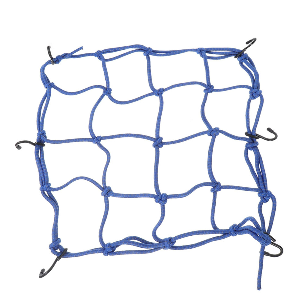 Motorcycle Helmet Rope Tailstock Strap Cargo Net Elastic Luggage Net Reflective Helmet Mesh Blue 9347817099782
