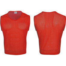 Premium Plain Mesh Training Bibs for Football Rugby Cricket Soccer Adult Size Red Pack of 15 Lightweight Breathable