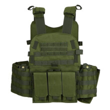 Military Tactical Vest Body Molle Hunting Vest CS Outdoor Men's Vest with Drinking Pocket Holder Tactical Camouflage Vest Waistcoat Army Green