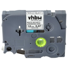 1 x Label Tape Cartridge Replacement for Brother TZESE3, TZSE3 for Label Printers 12 mm Black on White Safety Tape