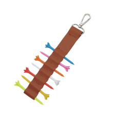 Leather Golf Tees Carry Bag Waterproof Brown