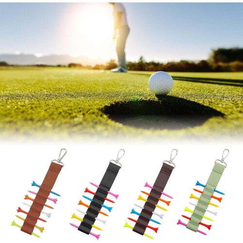 Leather Golf Tees Carry Bag Waterproof Brown 1