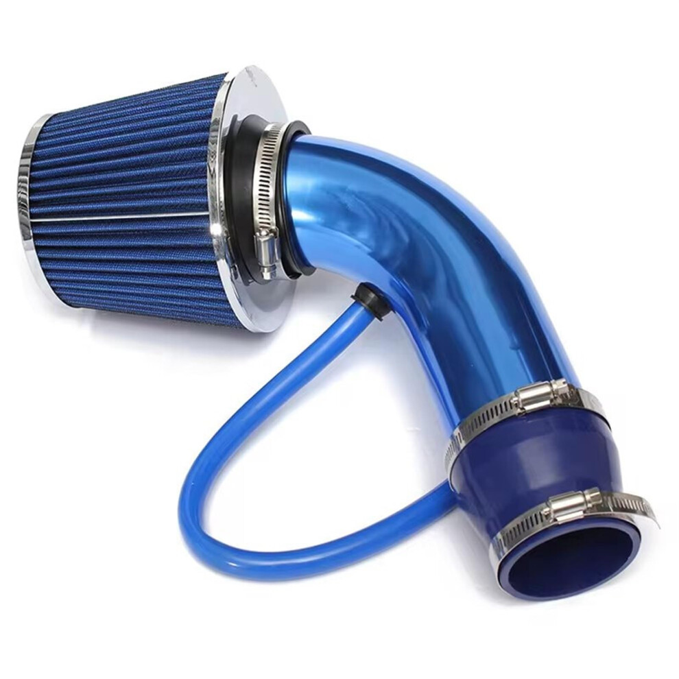 Air Pipe Intake For Car Refitted Winter Mushroom Head Air Filter, Flow Cold Air Kit, Aluminum Pipe, Blue 9189345371615