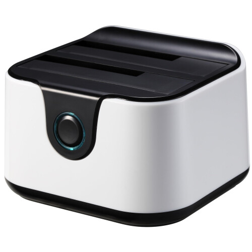 2xSATA 2.5/3.5 USB 3.0 HDD Dock Cloning Function WhiteBlack Design Supports 2 Drives