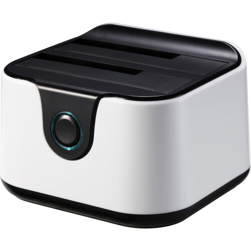2xSATA 2.5/3.5 USB 3.0 HDD Dock Cloning Function WhiteBlack Design Supports 2 Drives 1