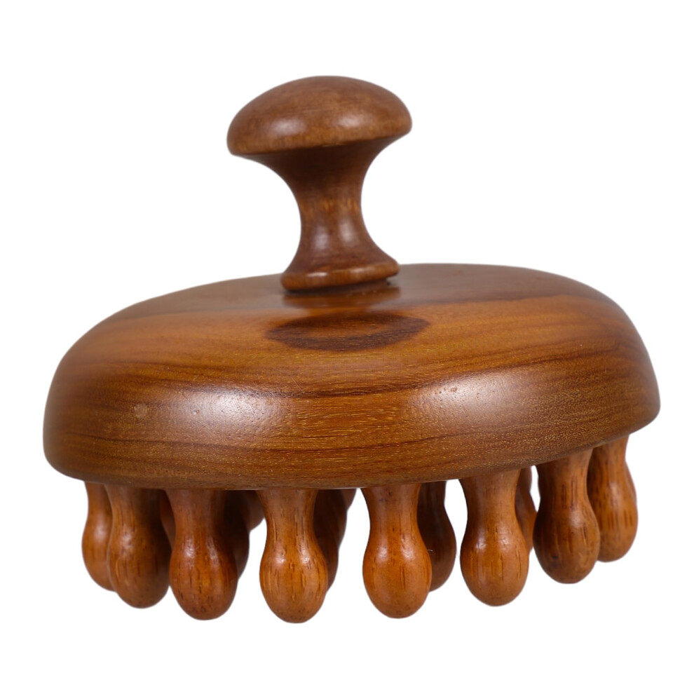 Wide Tooth Scalp Massage Comb 28 Teeth Wooden Head Massage Brush For Dandruff Treatment And Curly Hair Care