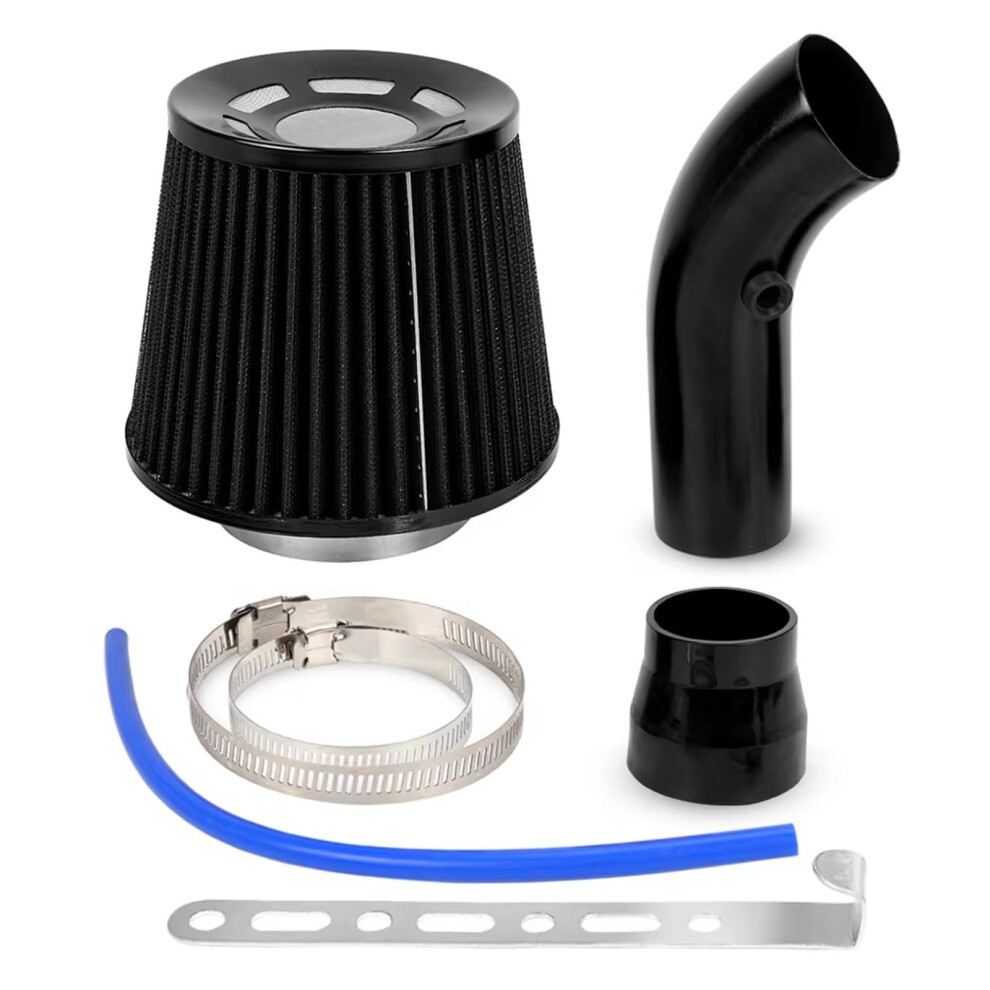 Car Snorkel 76Mm 3 Inch Air Filter Cold Air Intake System Turbo Induction Pipe Tube Kit Flow Cone Filter Black 9382693942494