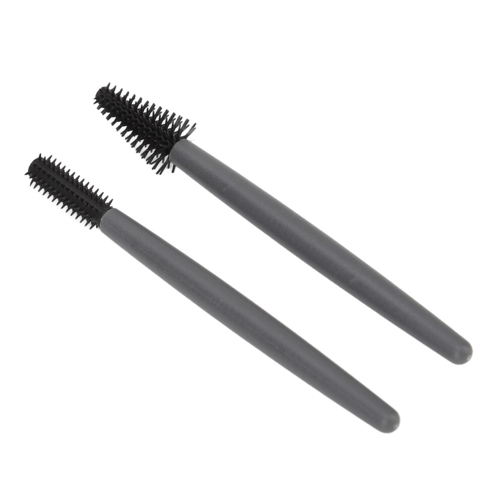 Grey Eyelash Brush Set Elastic Silicone Washable Dustproof Makeup