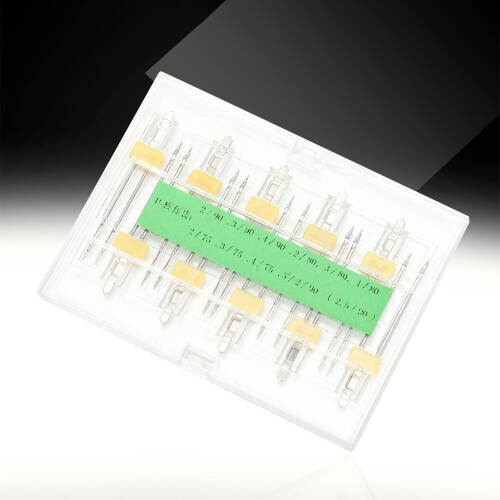 10Pcs Double Pins for Sewing Machines with Convenient Plastic Box