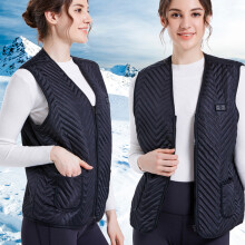 Heated Vest For Women, Realistic Silk Effect Fast Heating Electric Warming Vest With 3 Speed Temperature Control And USB Charging, V Neck Lightweight