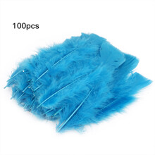 DIY Mask Accessories: Jewel-Tone Blue Natural Feathers, Sterilized Feathers, Suitable For Dream Catcher Decoration And Jewelry Making, 100 Pcs