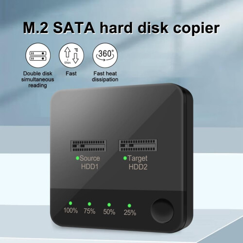 M.2 SSD Duplicator with OneClick Offline Copy, Dual Bay Reader and MultiSize M.2 Support 1