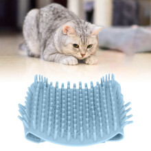 Cat Corner Self Groomer Blue Soft Silicone Massage Cat Itch Board with Catnip