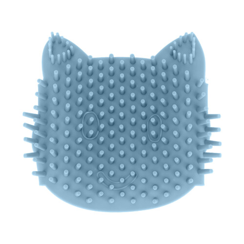 Table à gratter pour chats avec herbe à chat, silicone doux, bleue, L 1