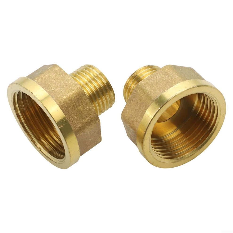 Brass Hex Bushing 2 Pack Reducing Connector Adapter 1/2 In Male To 3/4 In Or 1 In Female Thread Fitting G1/2 To G1 9382693943620