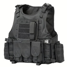 Tactical Airsoft Vest Outdoor MOLLE Breathable JPC Vest Hunting Vest Adjustable Modular Chest Rig CS Field Vest Training Vest for Slim People Black