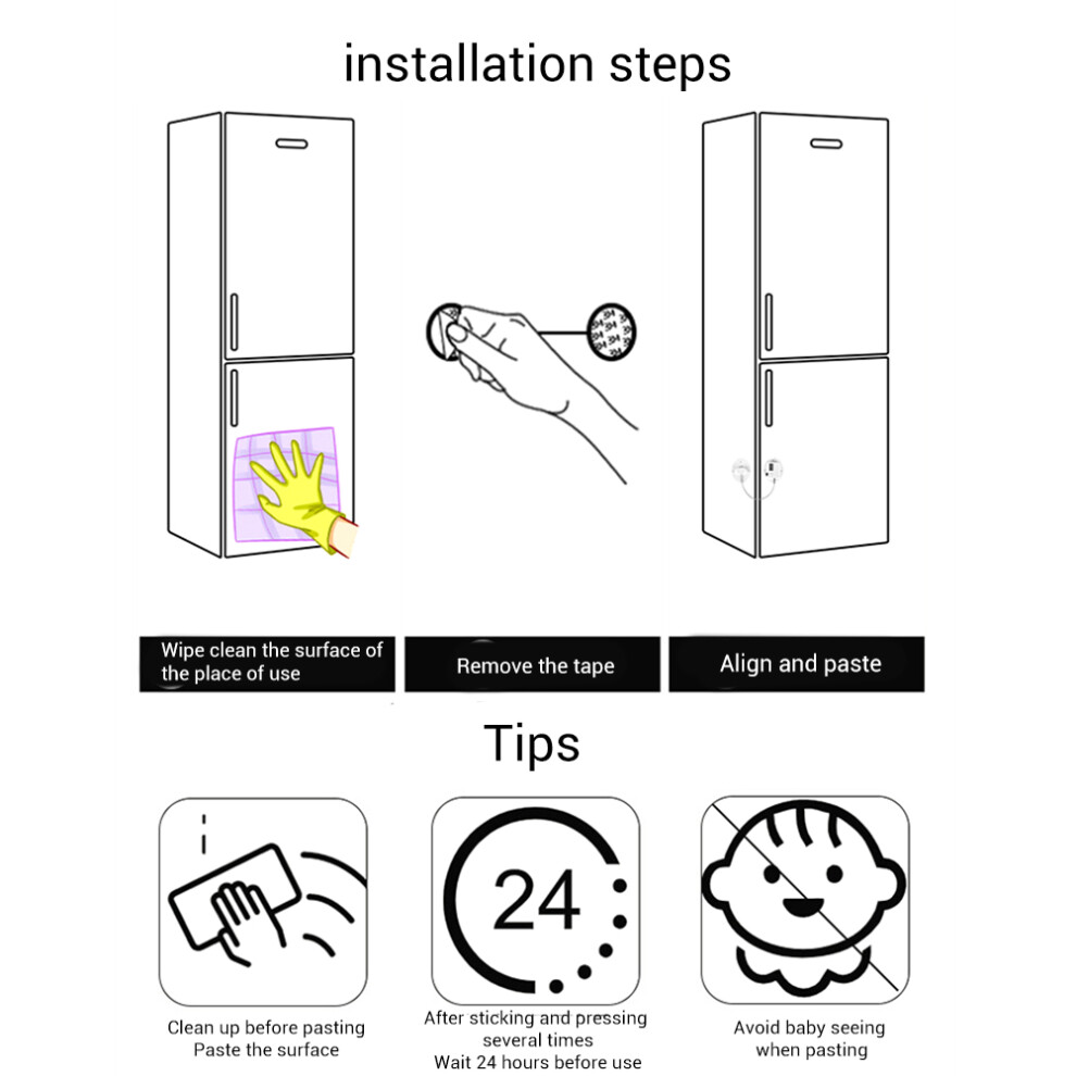 Child Safety Digital Fridge Lock - Easy Install Punch-Free Adhesive