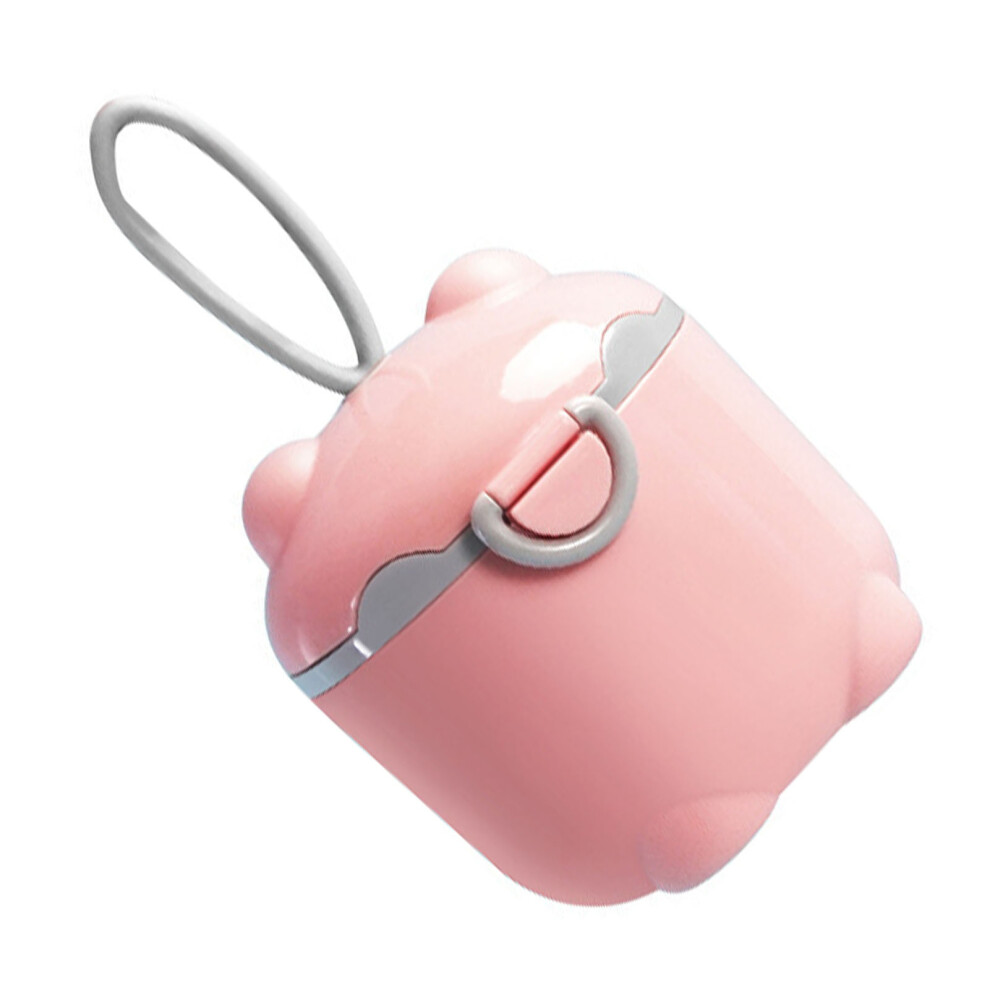 Baby Bear Shaped Milk Powder Dispenser Pink Portable Container for Snacks