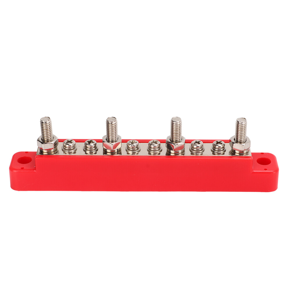 10 Way Power Distribution Block 4XM6 + 6XM4 Terminals, 130A Red 4901373840636