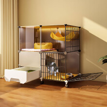 Cat Cage Indoor Cat Enclosure DIY Pet Playpen Kitten Cage With Litter Box Detachable Metal Wire Kennels Size 75x39x78cm
