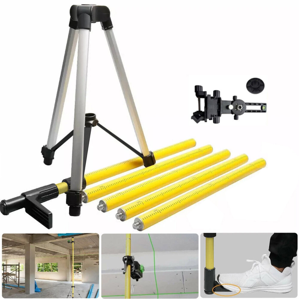 Adjustable Tripod 11.8Ft/3.6M Telescoping Pole For Rotary & Line Lasers Level 771700661968