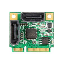 PCIE 2Port SATA Expansion Card 6Gbps PCIe 1x For SSD Arrays Upgrades