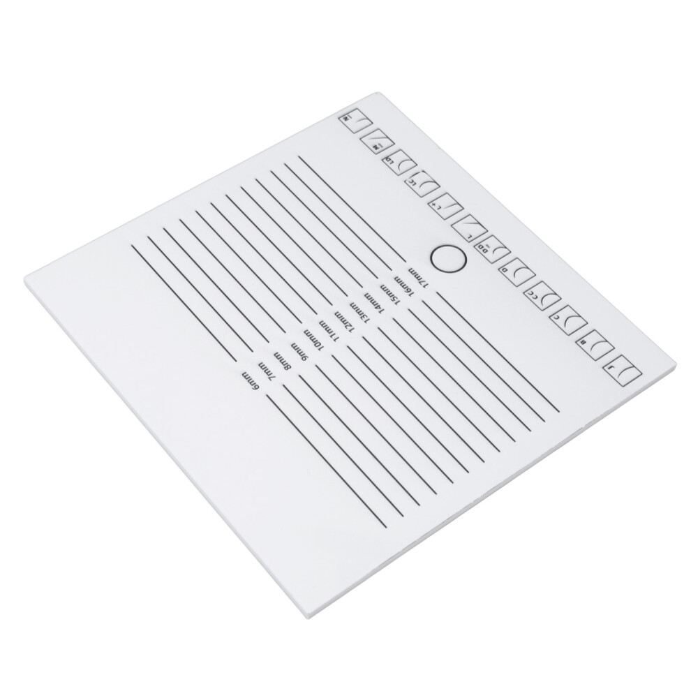 White 20X20cm Eyelash Extension Plate With 12 Camber Guide And Scale Design