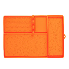 Grill mat for barbecue, grill holder, large silicone protective mat, cooking accessories for plancha and kitchen, orange