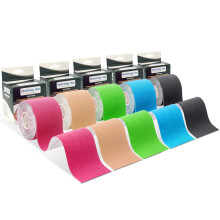 Kinesiology Tape 5 Rolls Waterproof, Breathable, Elastic Muscle Band for Sports, Pain Relief