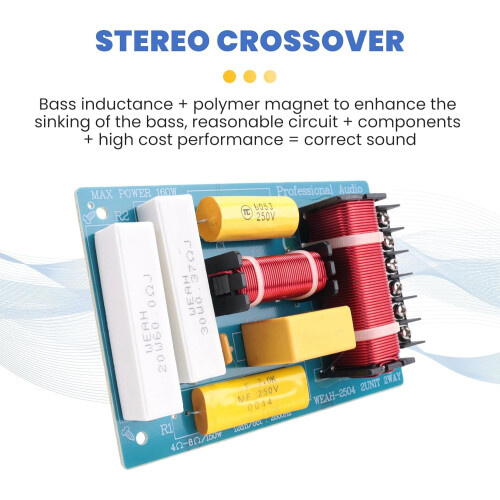 Crossover Filter 1Piece 350W 2Way 3200Hz Low Frequency Divider For HiFi Speakers 1