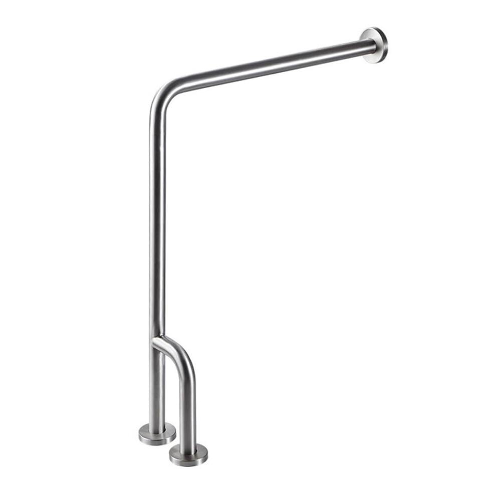 LShaped Bathroom Grab Bar For Handicap 304 Stainless Steel WallToFloor Mounted Safety Handrail Shower Toilet Bathtub