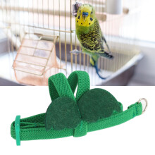 Vogel-Halsband-Geschirr XS Grün Verstellbar Elastisch beißfest Tierpapageien-Geschirr