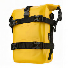 Motorcycle Crash Bar Bag Waterproof 8L PVC Saddle Luggage for Adventure Touring with Adjustable Straps Yellow