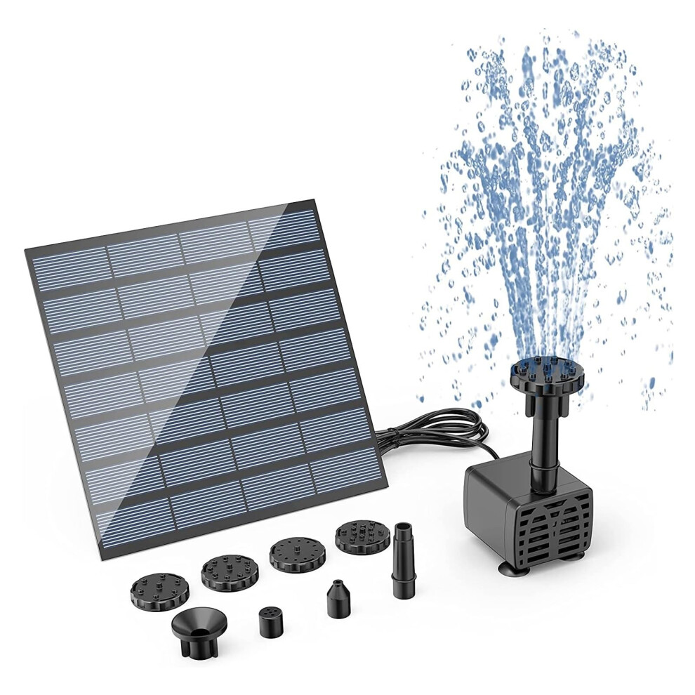 Solar Water Fountain Pump 2.5W With 6 Nozzles And 4Ft Pipe For Bird Bath, Pond And Garden 9199774121644