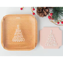 I Wish You a Merry Christmas Small Acrylic Embosser For Cakes And Cupcakes 1 Pack