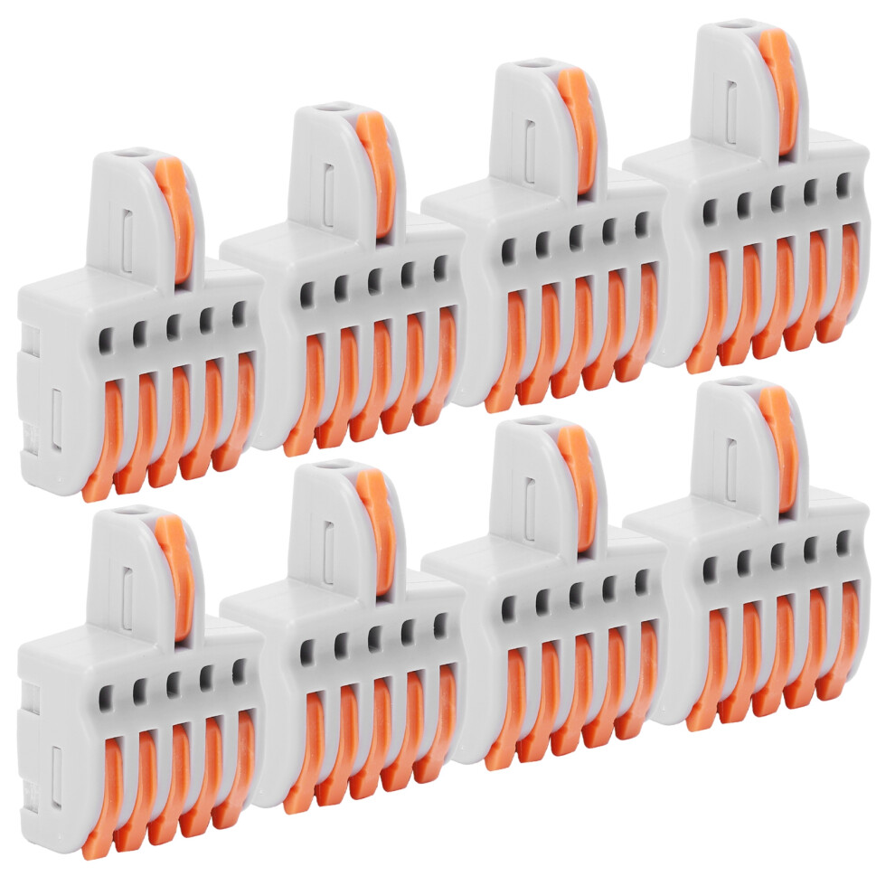 20Pcs Push Type 1 In 5 Out Spl Splitter Connectors Copper & Pc Orange 7891378823864